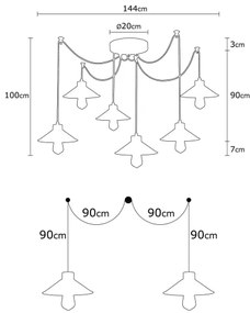 Csillár zsinóron MANAVGAT 6xE27/100W/230V pók