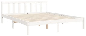fehér tömör fa ágykeret fejtámlával King Size