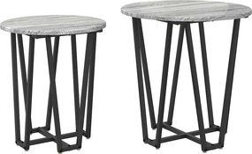 vidaXL Kisasztal készlet 2 pcs Szürke Sonoma és Fekete