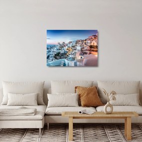 Kép - Alkonyat Santoriniban (üvegen) (70x50 cm)