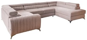 Rózsaszín kinyitható-tárolóhelyes sarokkanapé (jobb oldali-U alakú) Louis – ELTAP