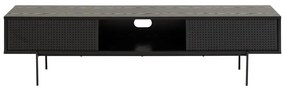 Fekete TV-állvány kőrisfa dekorral 180x44,5 cm Angus – Actona