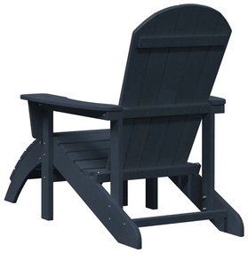 Adirondack szék lábtámasszal Tengerészkék HDPE
