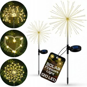 Napelemes Kerti Lámpák Pitypang Dekorációs Lámpák Tűzijáték Nagy 90CM 2 Db