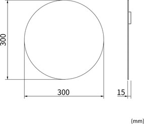 Erga Round, kerek tükör 30cm, ERG-V01-ROUND-3030-CL