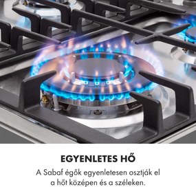 Klarstein Ignito 4, gázfőzőlap, 4 Sabaf égő, rozsdamentes acél, ezüst