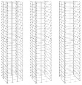 3 db vas gabion magaságyás 30 x 30 x 150 cm
