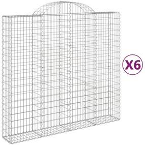 6 db íves horganyzott vas gabion kosár 200x50x180/200 cm
