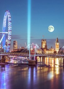 Poszter 20,5x28,4cm London panoráma a folyó túloldalán, Assaf Frank