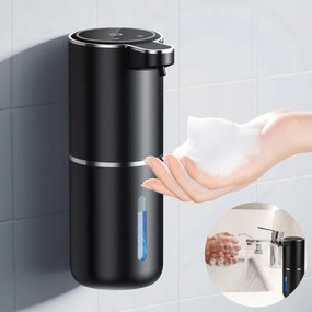 Érintésmentes Folyékony Szappanadagoló 400ml Automata Adagoló Nagy Usb-c Fekete