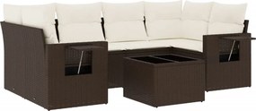 vidaXL 7 részes barna polyrattan kerti ülőgarnitúra párnákkal