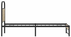 ágykeret matrac nélkül 80x200 cm füstölt tölgy fűrészelt fa