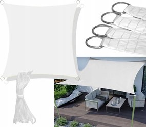Kerti Napvitorla Vízálló 5x5 m Fehér Erős Napellenző