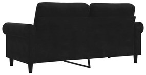 vidaXL kétszemélyes fekete bársony kanapé 140 cm