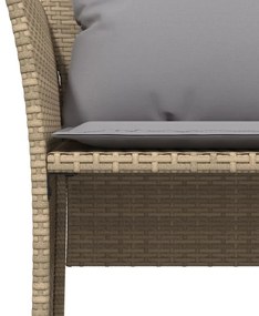 bézs polyrattan kerti szék lábtartóval