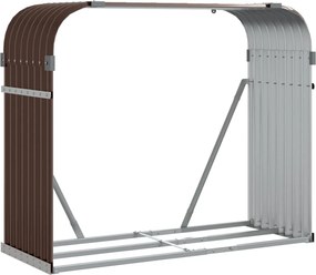 vidaXL barna horganyzott acél rönktartó 120x45x100 cm