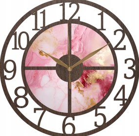 Falióra Dekoráció Ideális Nappaliba Rózsaszín márvány arany 35 cm