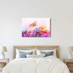 Kép - pillangó a virág felett, absztrakció (90x60 cm)