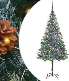 vidaXL Mű karácsonyfa 300 LED-del állvánnyal Zöld 180 cm PVC és Acél