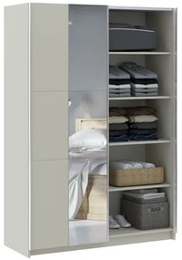 LUSE Gardrobeszekrény Beige Színben Tükörrel 150 cm