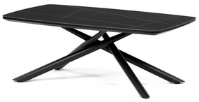 Dohányzóasztal 120×70 cm, Sinterelt Kerámia, Márványhatás. AHG-X7227 BK