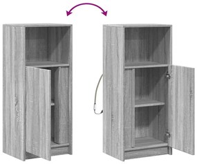 szürke sonoma szerelt fa tálalószekrény LED-del 42,5x34x100 cm