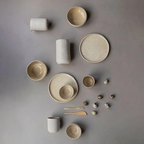 Fehér-bézs kő tálka szett 2 db-os ø 10 cm Sand Grain – Mette Ditmer Denmark