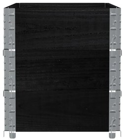 Fekete tömör fenyőfa kerti növénytartó 100 x 50 cm