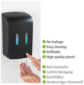 Fekete fali műanyag szappanadagoló 0.96 l Tartas – Wenko