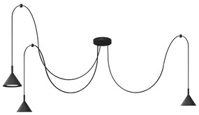 Csillár zsinóron ETNA LONG 3xGX53/10W/230V pók fekete