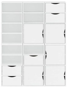 6 db fehér tömörfa fenyőfa oldalsó szekrény ODDA 40x24x79 cm