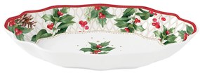 Karácsonyi porcelán ovális kínáló tál Christmas Berries