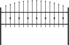 vidaXL Tüskés kerítés Fekete 200 x 130 cm Porszórt acél