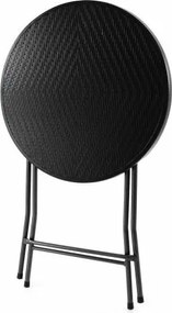 GARTHEN Kerti bárasztal kerek rattan utánzat 110 cm  fekete