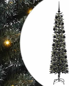 vidaXL Mű karácsonyfa 300 LED-del Zöld 210 cm PVC és Műanyag és Acél