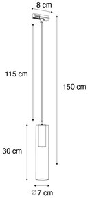 Modern fekete lógólámpa sínrendszerhez 1 fázisú - Iconic Lloyd