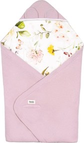 Lionelo - TRAVEL SWADDLE 90x90 cm autósülésbe való pólya Pink Flower
