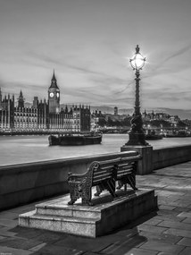 Poszter 30x40cm Padok a járdán a Temze folyó mellett, Assaf Frank