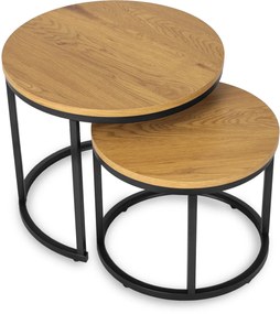 Dohányzóasztal Szett Aranytölgy Színben DELIA