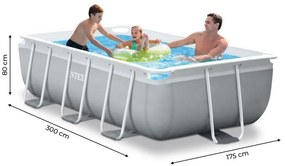 Téglalap alakú kerti medence szűrővel és létrával 300 x 175 cm