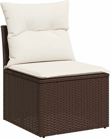 vidaXL Kerti Kanapé Szett tárolóval 7 pcs Barna Poli rattan