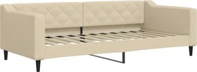 vidaXL krémszínű szövet kanapéágy 90 x 200 cm