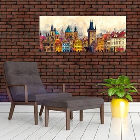 Kép - Ősz a festett városban (120x50 cm)