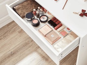 Fésülködőasztal tükörrel LUNAVI 70x40 cm, fehér