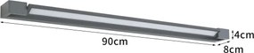 Brilagi - LED fürdőszobai tükörvilágítás AQUA LINE LED/24W/230V 90 cm IP44 antracit