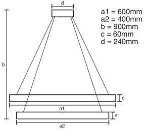 LED állítható fényerejű csillár kábellel LED/135W/230V 3000-6500K + DO