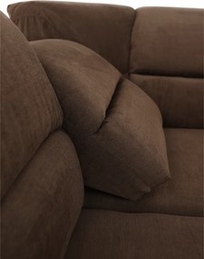 Ülőgarnitúra, textilbőr barna/szövet barna, SANTIAGO U