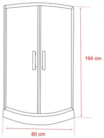 Spirit Bamboo 80x80 cm íves zuhanykabin zuhanytálcával