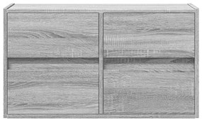 szürke sonoma színű fali TV-szekrény LED-del 80 x 31 x 45 cm