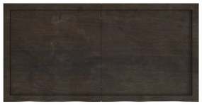 sötétbarna kezelt tömör tölgyfa asztallap 120x60x(2-6) cm